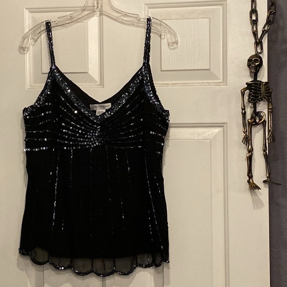 NEWPORT NEWS - NWT - tank: black w beads / sequins & lining / adj. straps - 16 - Picture 9 of 16